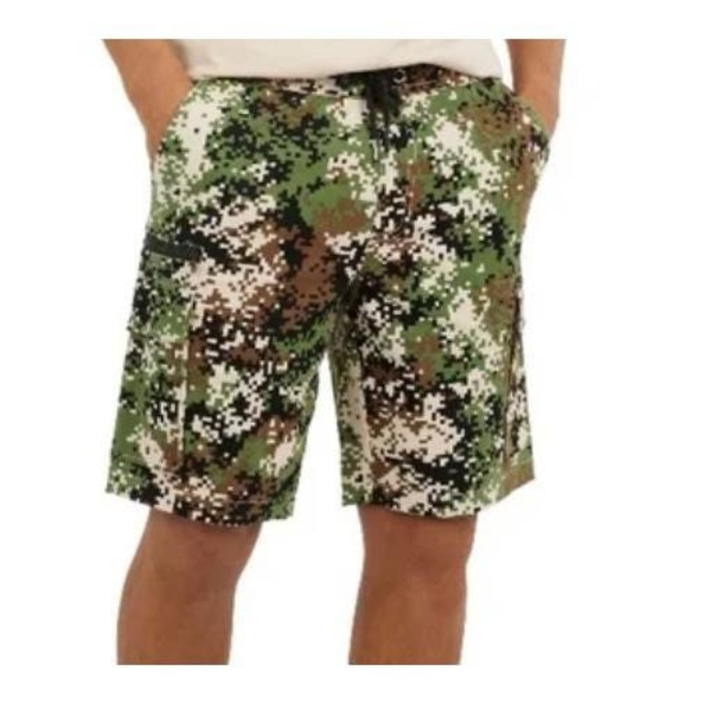 Dogg Supply Snoop Dogg Mens XL Digital Camo Cargo Shorts Green Stretch Utility